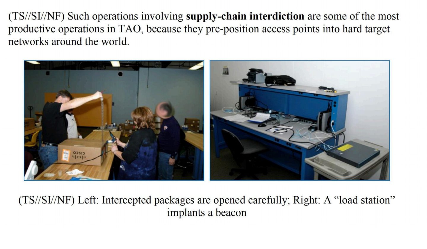 Photo from the Snowden leak showing the TAO group at work.
